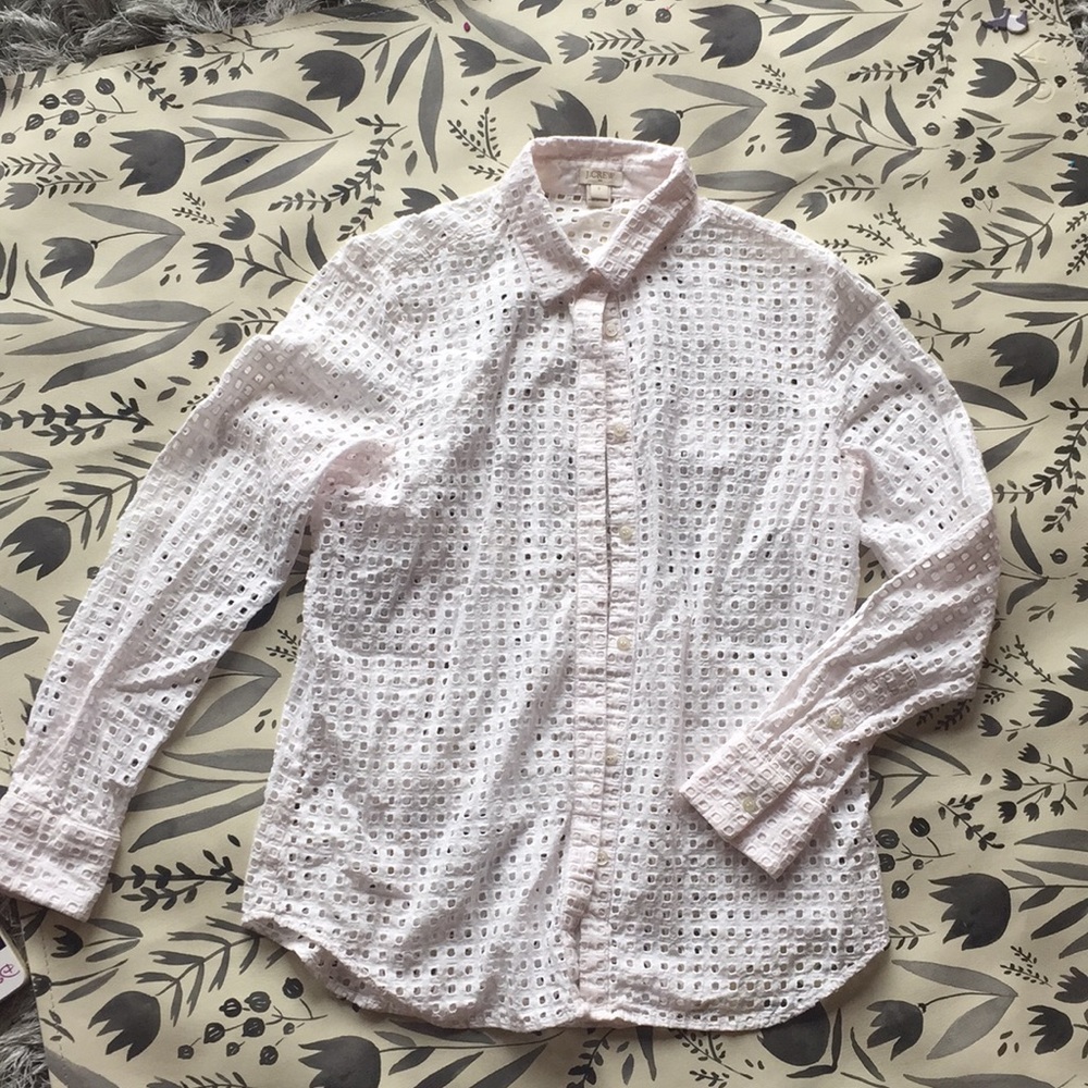 J.crew eyelet shirt, size small